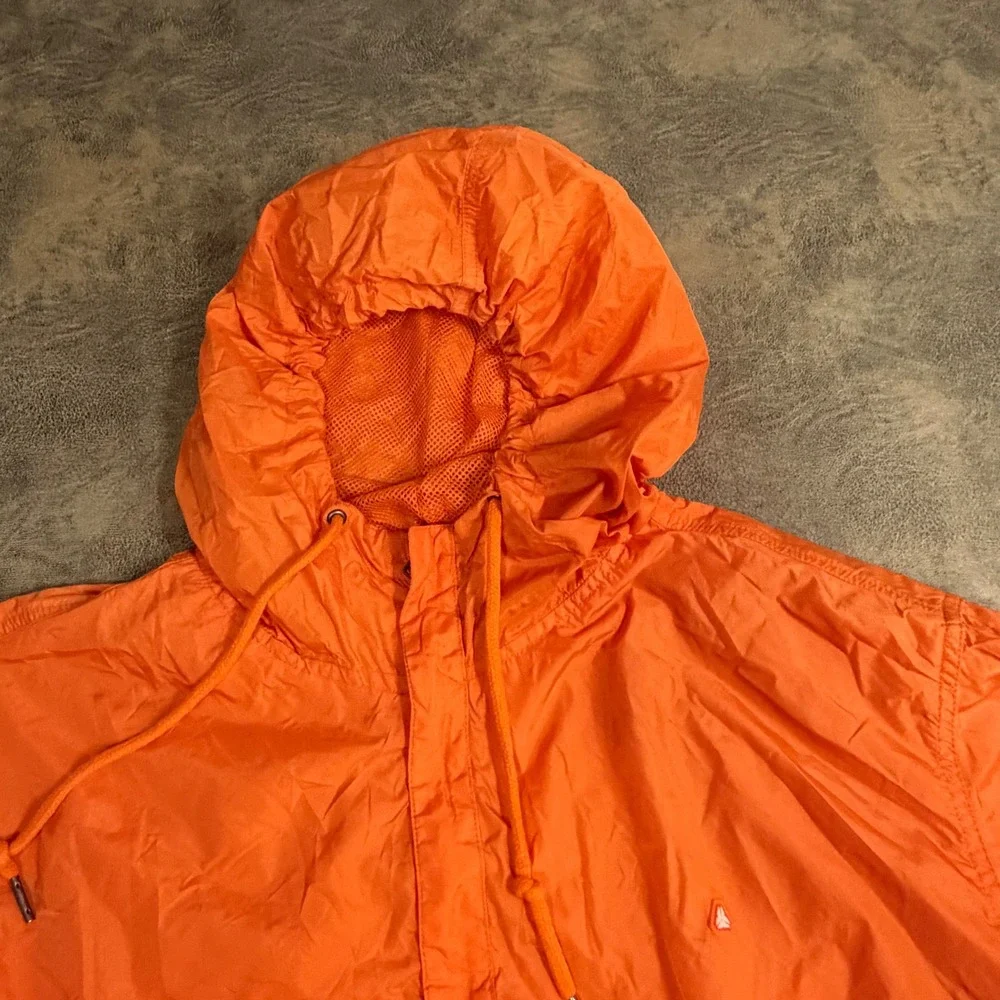 Old Navy Windbreaker Anorak Mens XL Orange Surplus System Rain Jacket VTG y2k